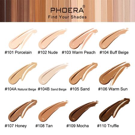Phoera Velvety Matte Cover Liquid Foundation